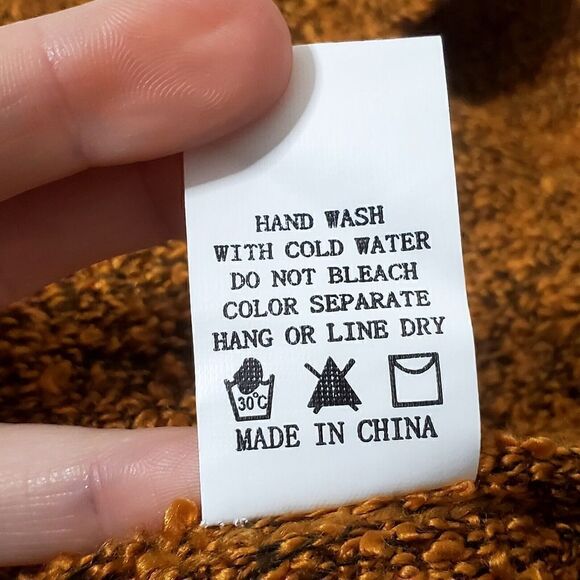 Dreamers Chunky Knit Fuzzy Sweater Size S Mustard Gold V-Neck Slouchy Womens - Picture 9 of 9